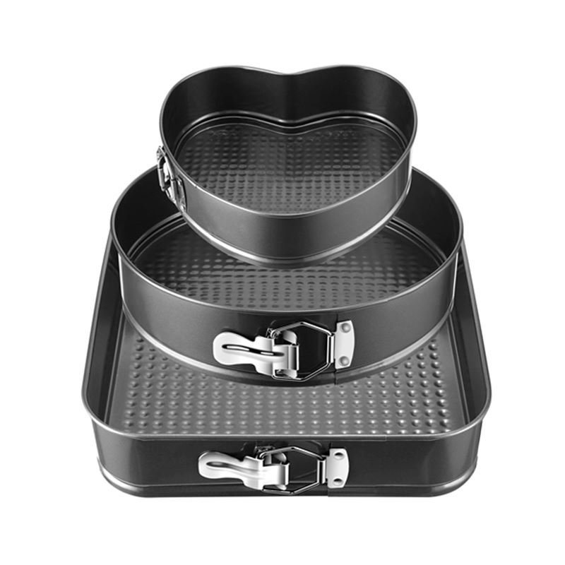 Removable Bottom 3 Pcs Non-stick Springform Cake Pan Removable Bottom 3 Pcs Non-stick Springform Cake Pan